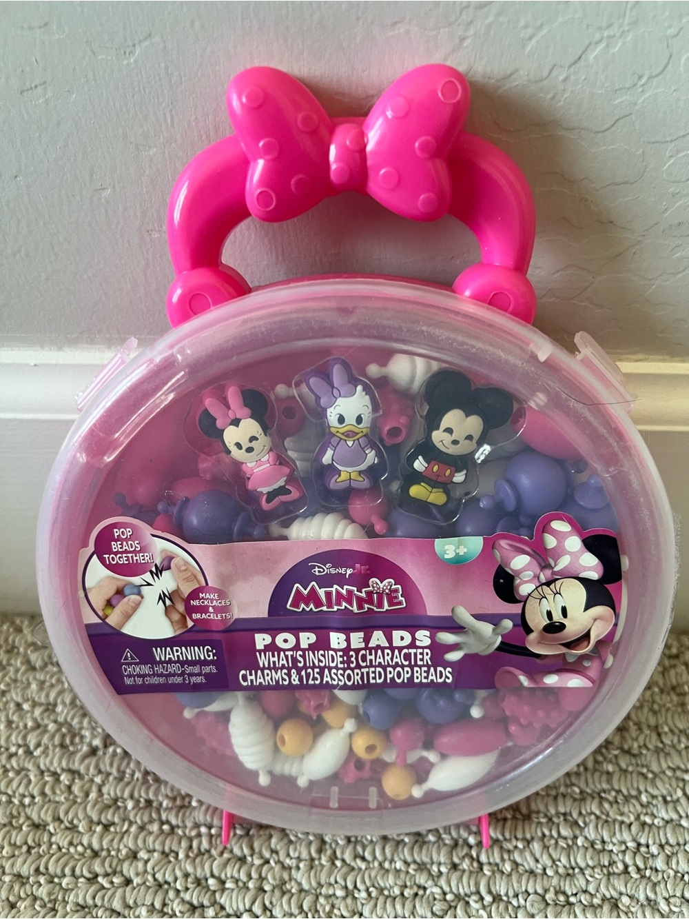 Disney Junior Minnie Mouse Pop Beads Jewelry Set NIB $10